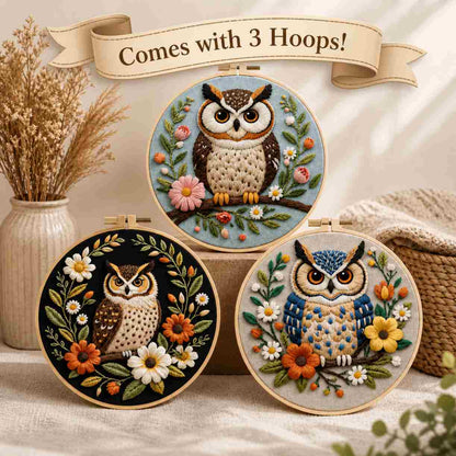 CraftHoop Cozy Owl Embroidery Kit