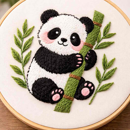 CraftHoop Cute Panda Embroidery Kit