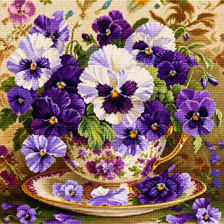 CraftHoop Vintage Floral Vase Cross Stitch Kit