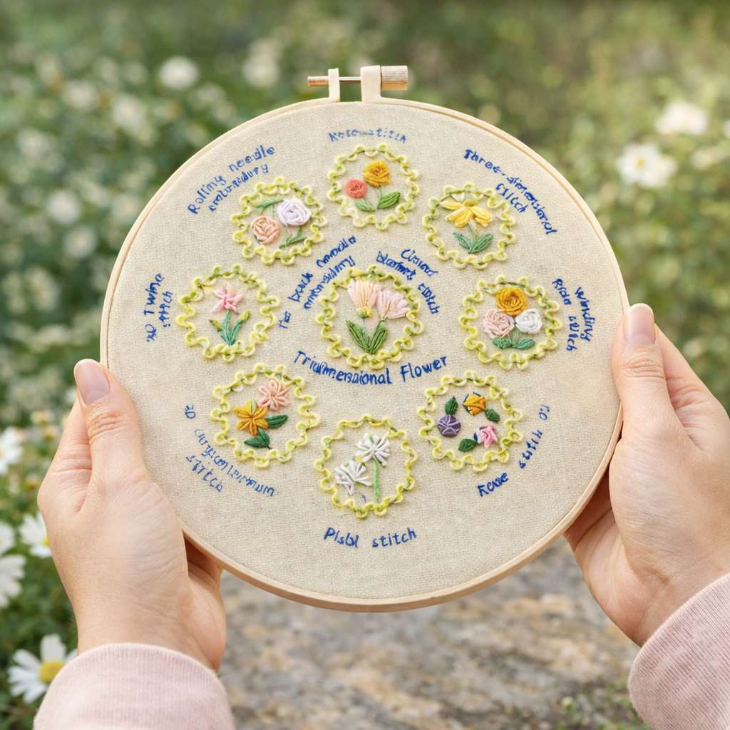 CraftHoop Vintage Stitch Sampler for Beginners Embroidery Kit
