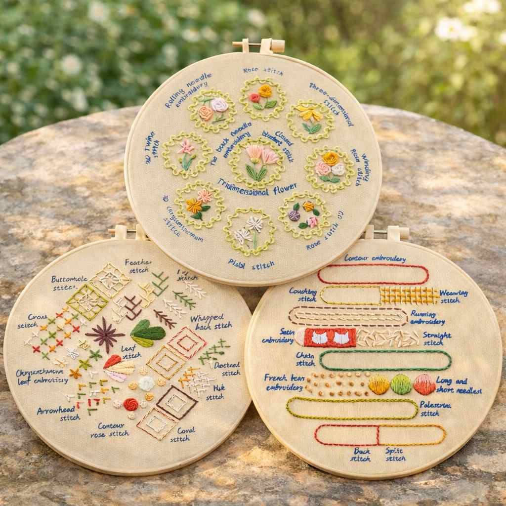CraftHoop Vintage Stitch Sampler for Beginners Embroidery Kit