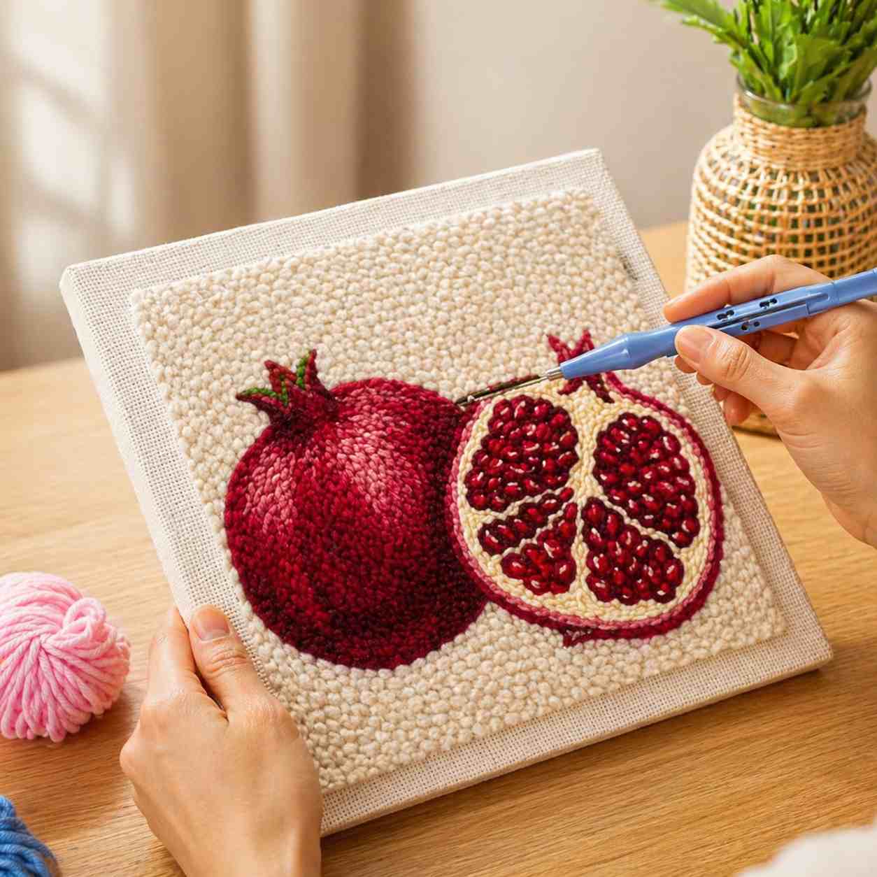 CraftHoop Ruby Pomegranate Punch Needle Kit