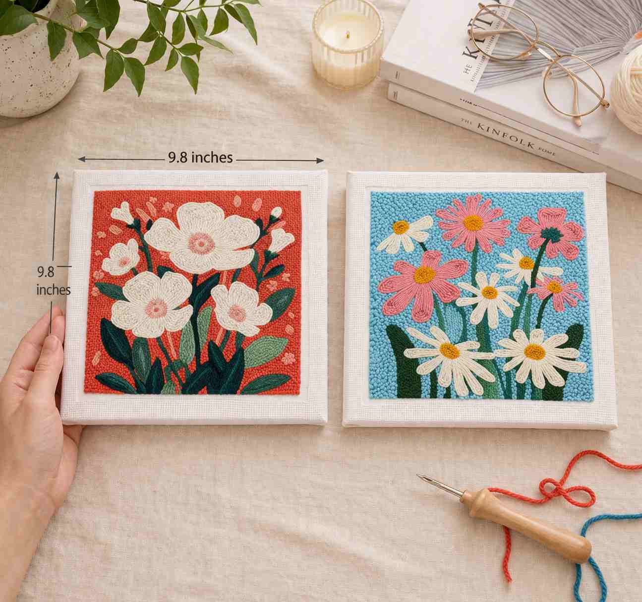 CraftHoop Colorful Bloom Punch Needle Kit