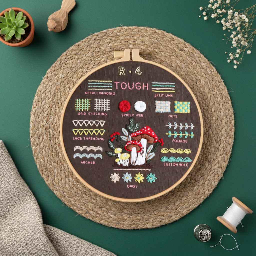 CraftHoop 4-Level Embroidery Kit for Beginners – From Starter to Pro