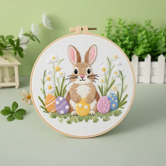 CraftHoop Spring Easter Bunny Embroidery Kit