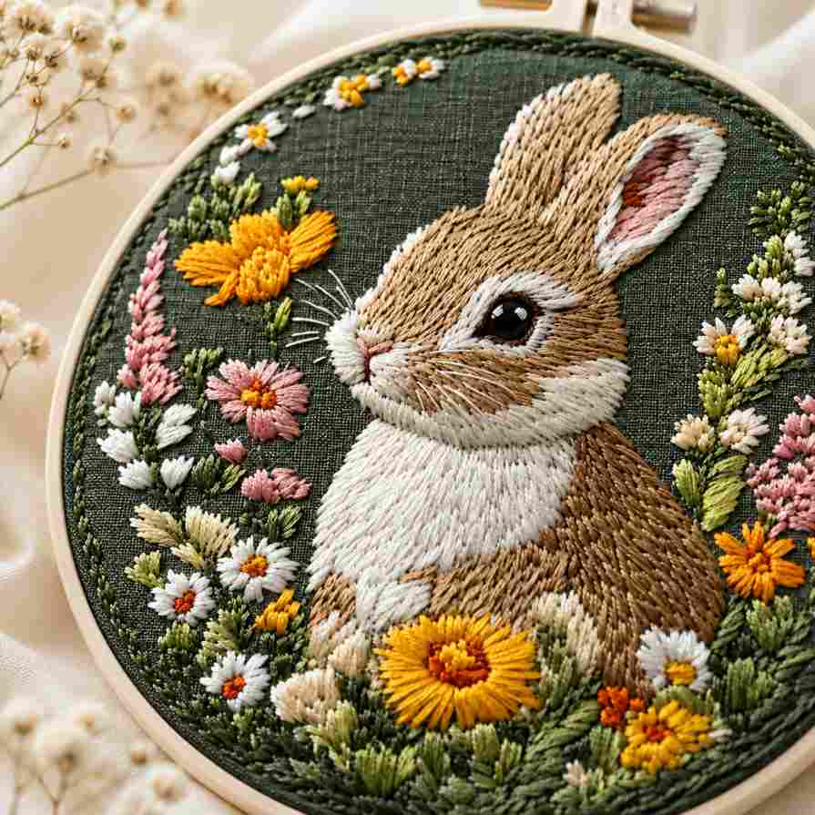 CraftHoop Garden Bunny Embroidery Kit