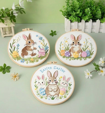 CraftHoop Spring Easter Bunny Embroidery Kit
