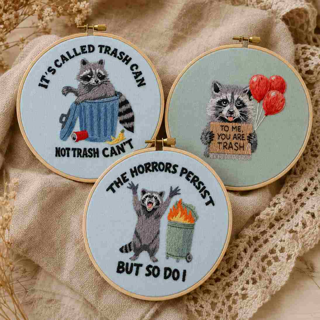 CraftHoop Woodland Friends 3-Piece Embroidery Kit