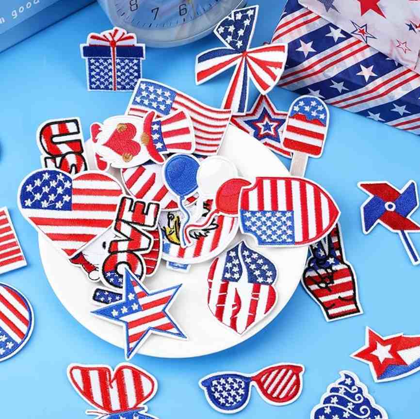 CraftHoop 36PCS USA Independence Iron-On Patch Set