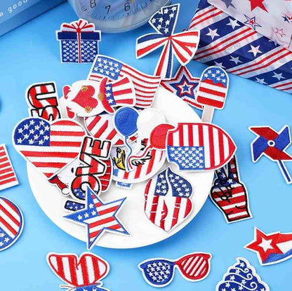 CraftHoop 36PCS USA Independence Iron-On Patch Set