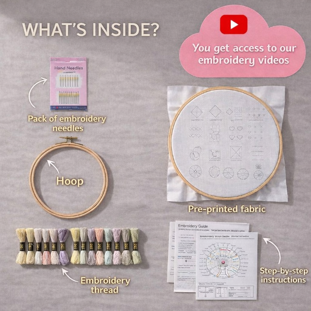 CraftHoop 4-Piece Nature’s Palette Embroidery Set