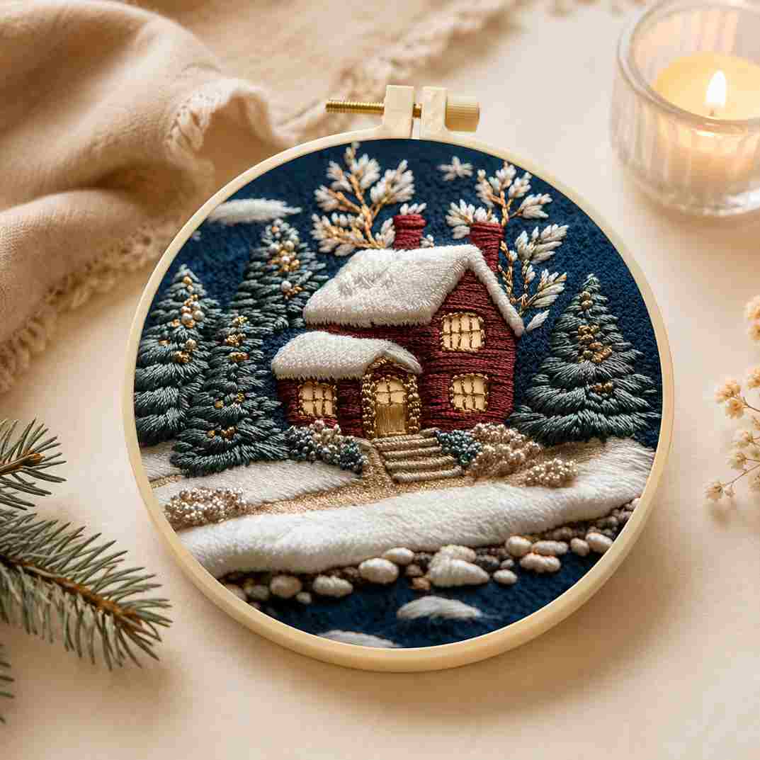 CraftHoop Winter Snowland Embroidery Kit