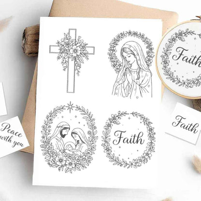 CraftHoop Faith & Blessings Stick & Stitch – Water-Soluble Transfers