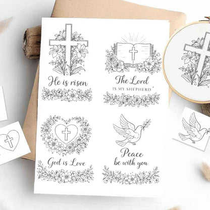CraftHoop Faith & Blessings Stick & Stitch – Water-Soluble Transfers