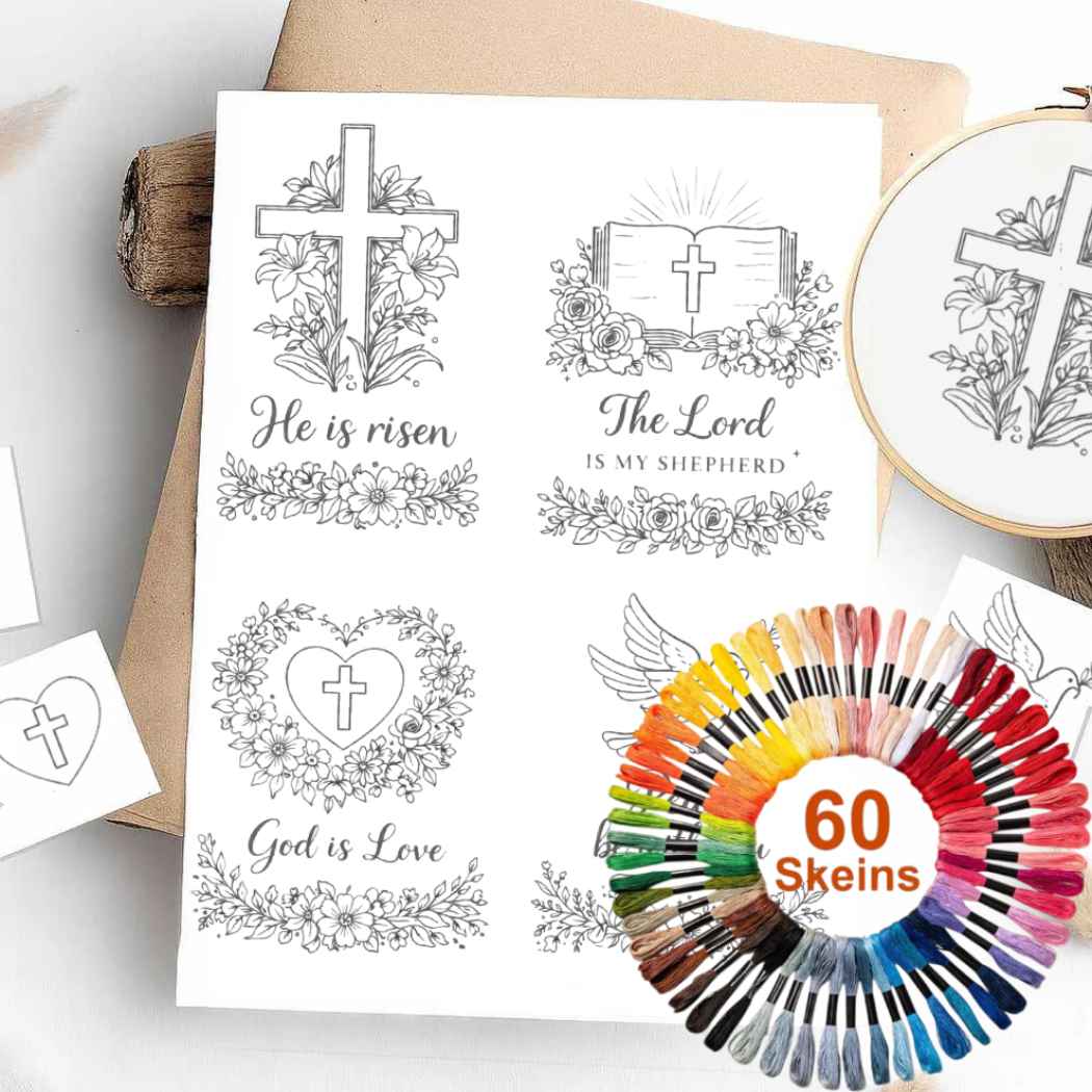 CraftHoop Faith & Blessings Stick & Stitch – Water-Soluble Transfers