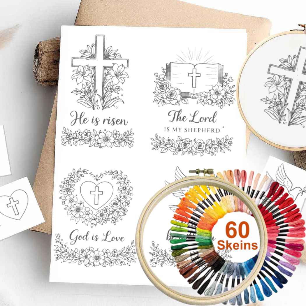 CraftHoop Faith & Blessings Stick & Stitch – Water-Soluble Transfers