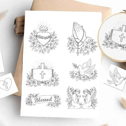 CraftHoop Faith & Blessings Stick & Stitch – Water-Soluble Transfers