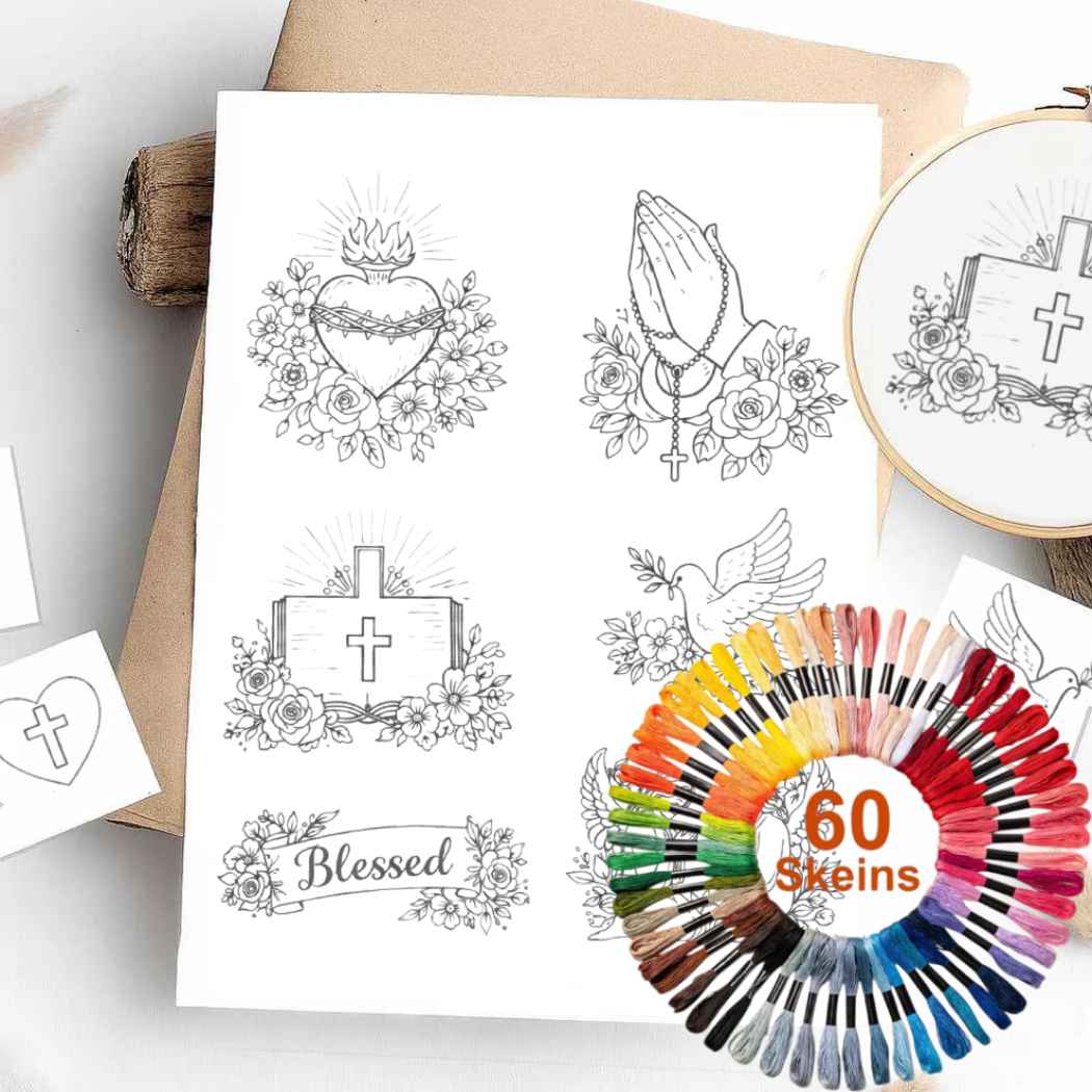 CraftHoop Faith & Blessings Stick & Stitch – Water-Soluble Transfers