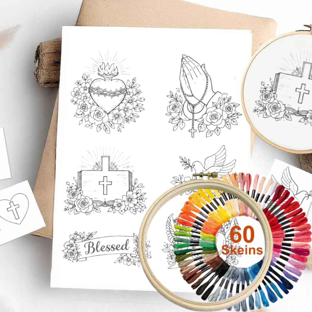 CraftHoop Faith & Blessings Stick & Stitch – Water-Soluble Transfers