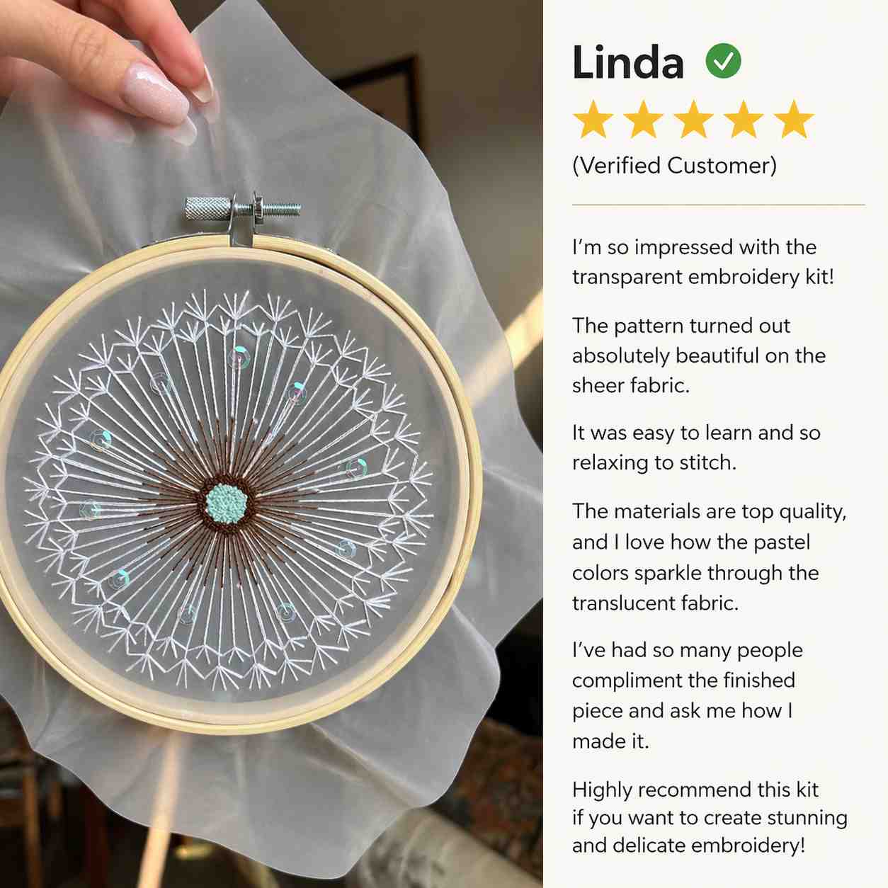CraftHoop Floral Transparency Embroidery Kit