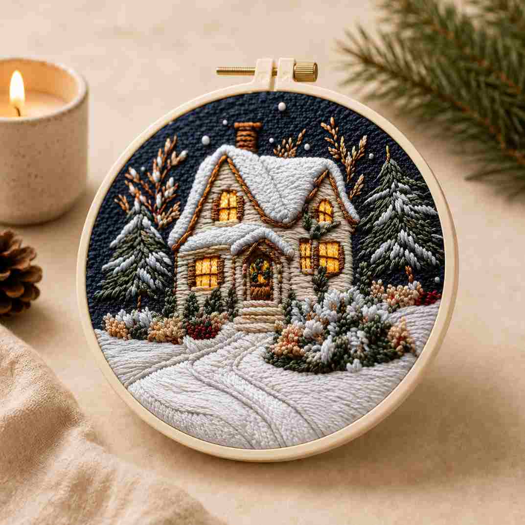 CraftHoop Winter Snowland Embroidery Kit
