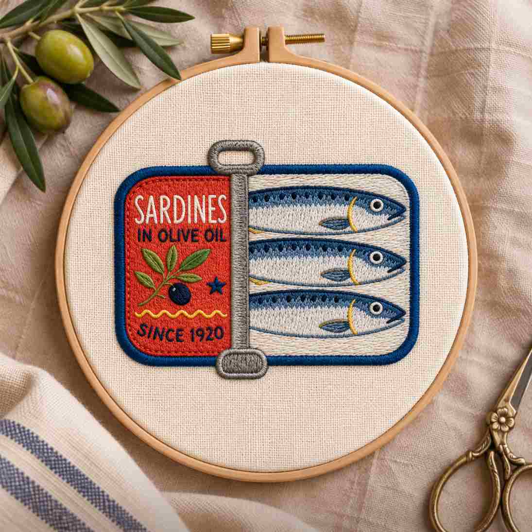 CraftHoop Coastal Sardines Embroidery Kit