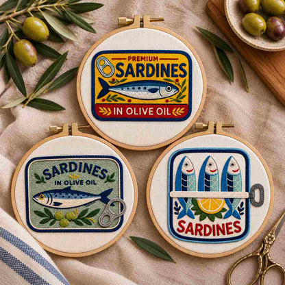 CraftHoop Coastal Sardines Embroidery Kit