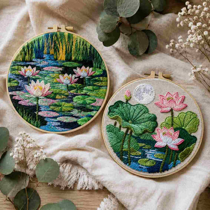 CraftHoop Lily & Lotus Embroidery Kit