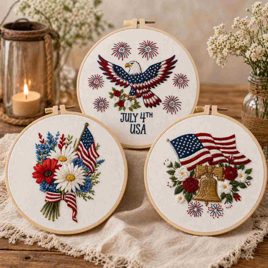 CraftHoop USA 250 Independence Day Embroidery Kits