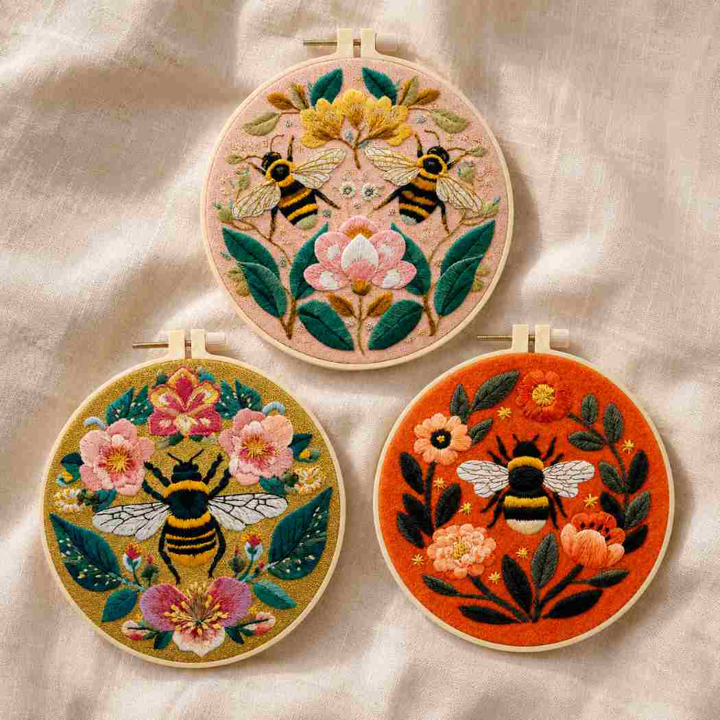 CraftHoop Blooming Bee Embroidery Kit