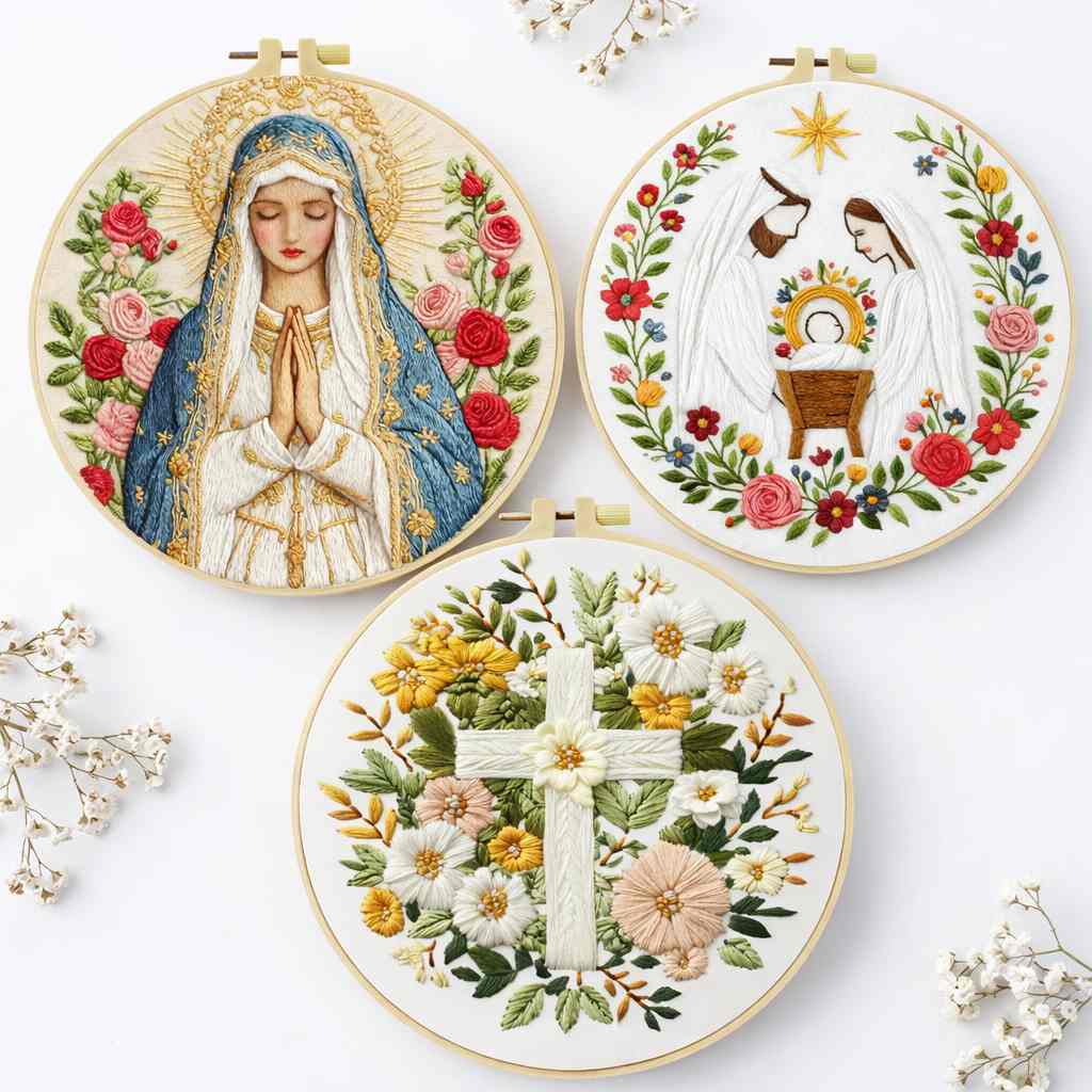 CraftHoop Sacred Nativity Embroidery Kits