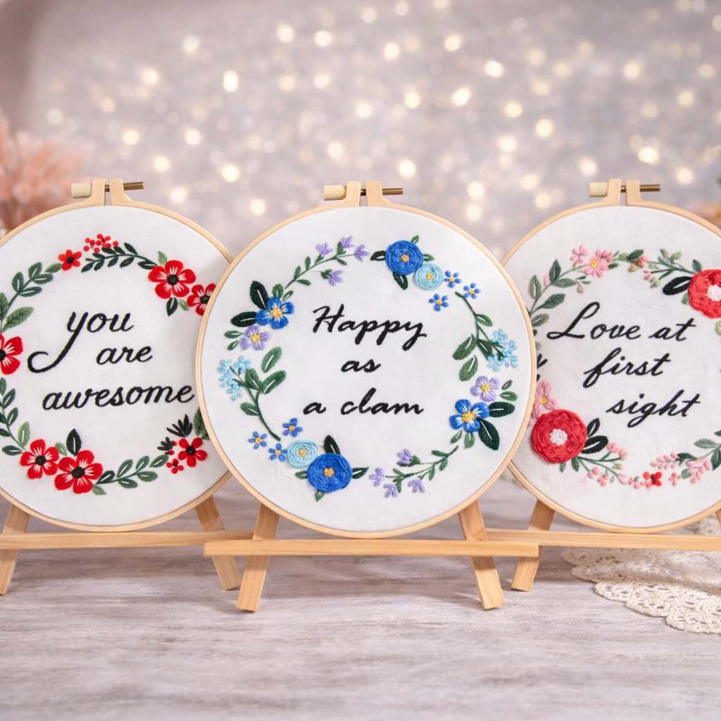 CraftHoop Inspirational Floral Embroidery Kit