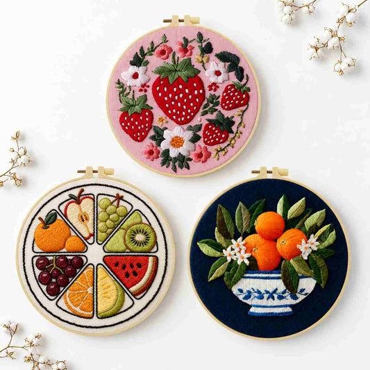 CraftHoop Summer Fruits Embroidery Kit