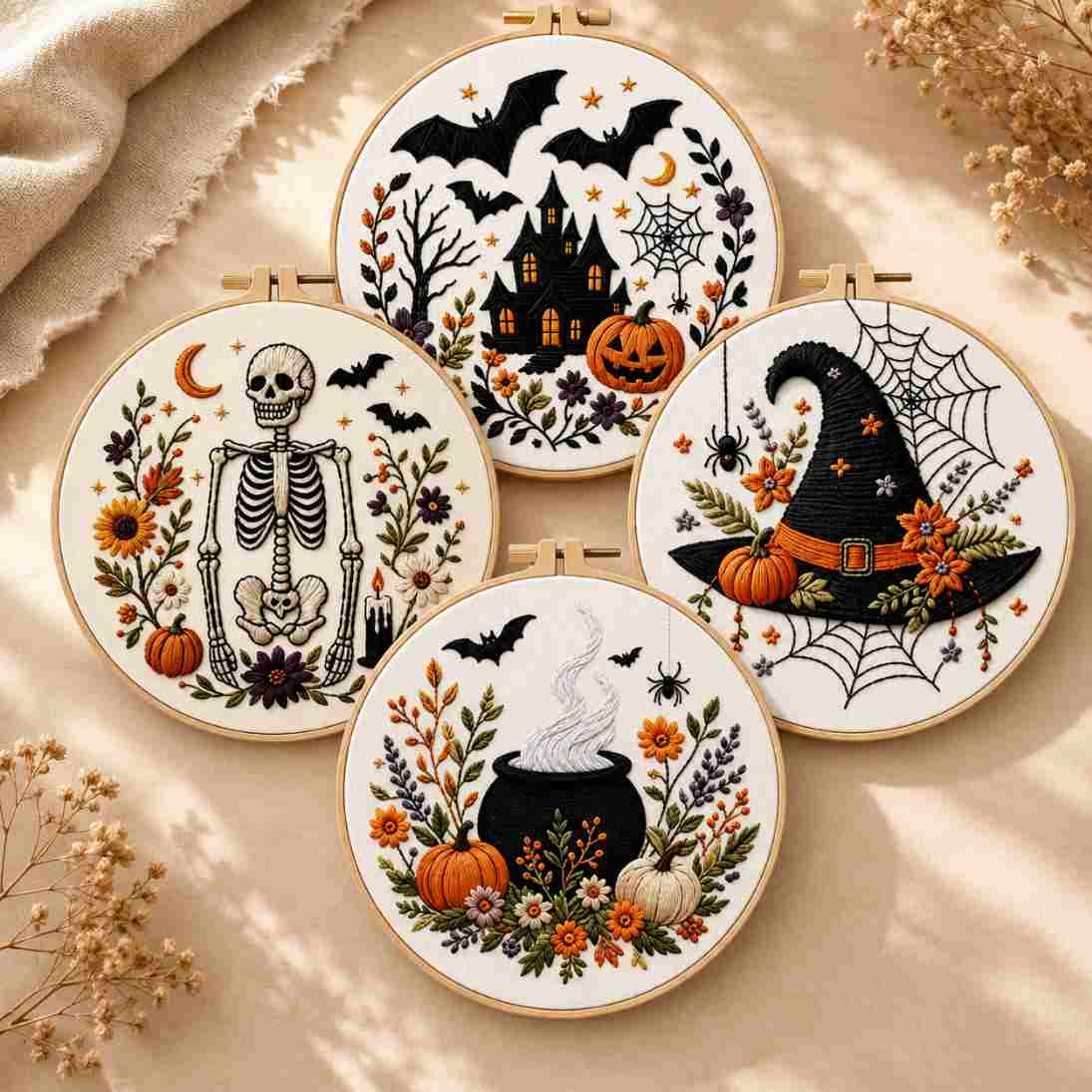 CraftHoop Halloween Harvest Embroidery Kit