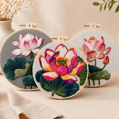 CraftHoop Blooming Lotus Embroidery Kit