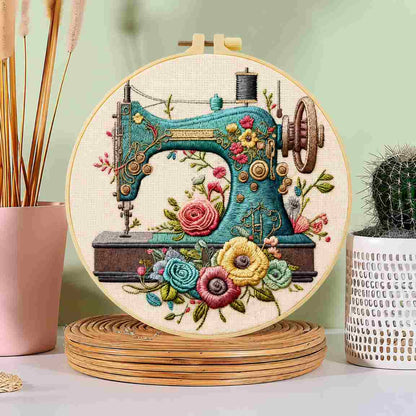 CraftHoop Vintage Sewing Machine Embroidery Kit