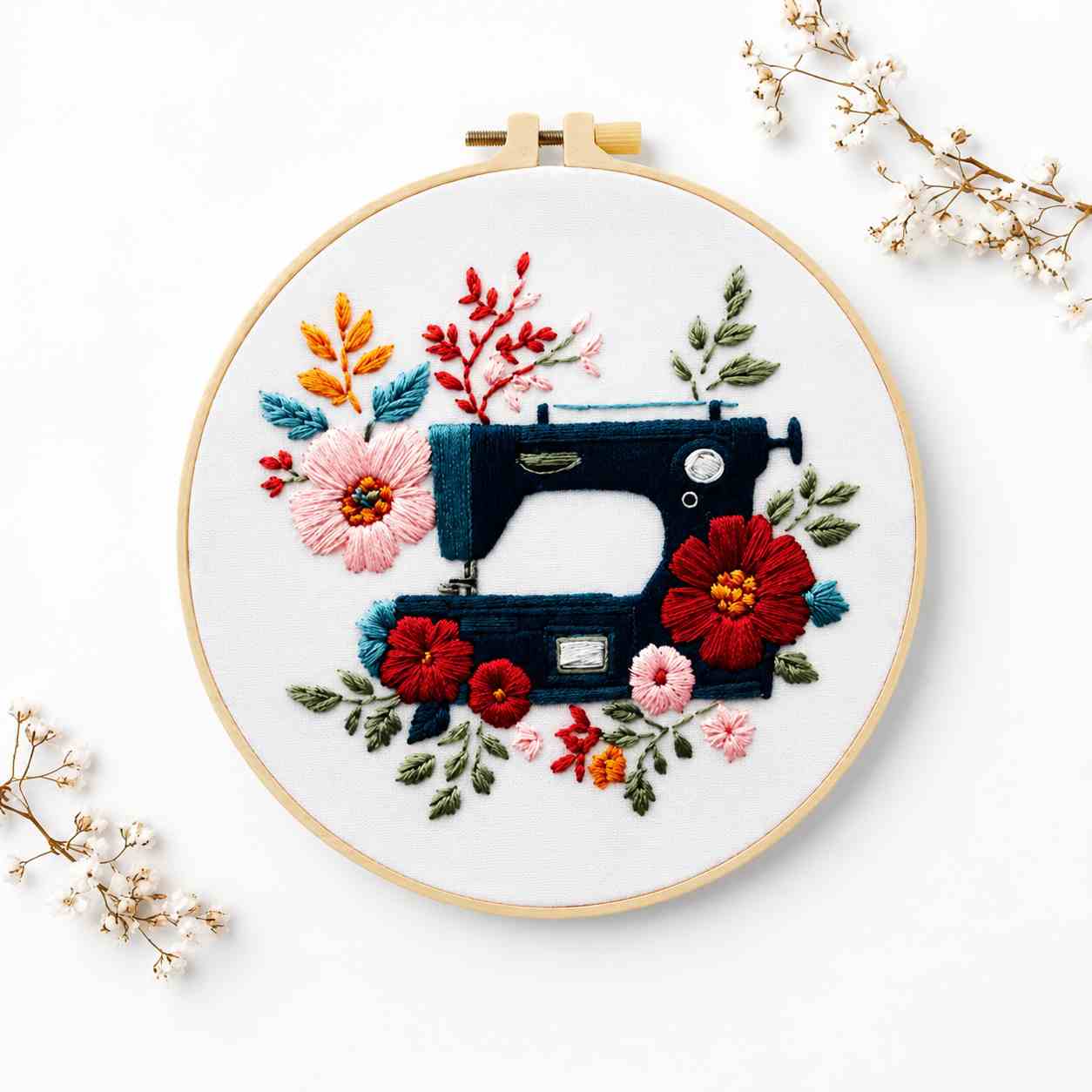 CraftHoop Vintage Sewing Machine Embroidery Kit
