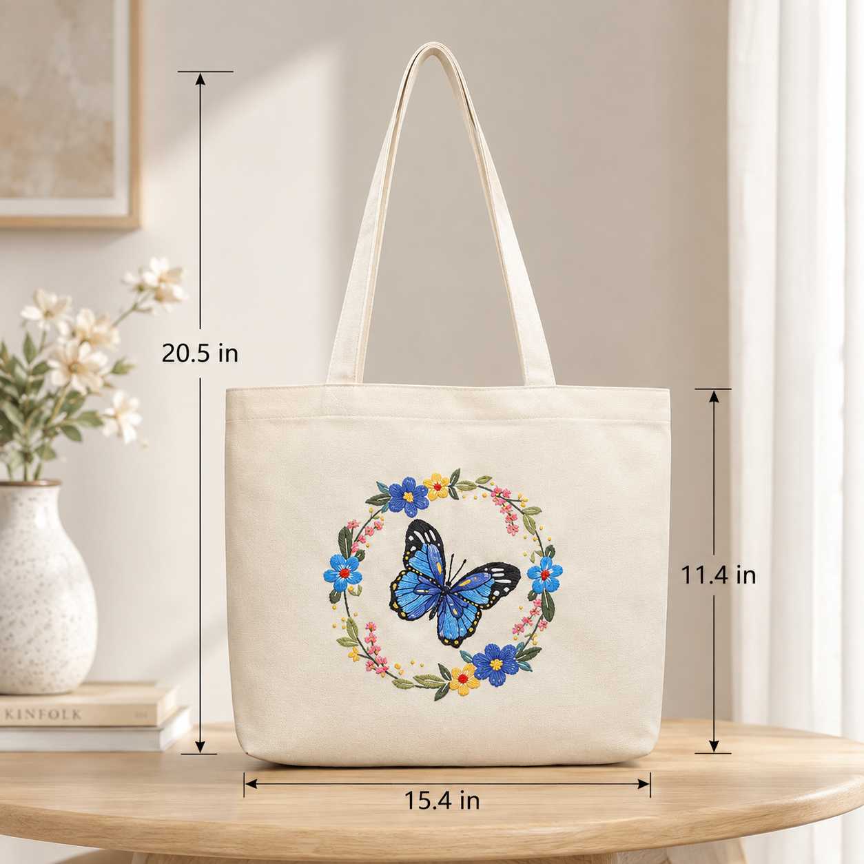 CraftHoop DIY Embroidery Tote Bag Kit