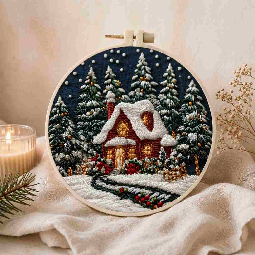 CraftHoop Winter Snowland Embroidery Kit