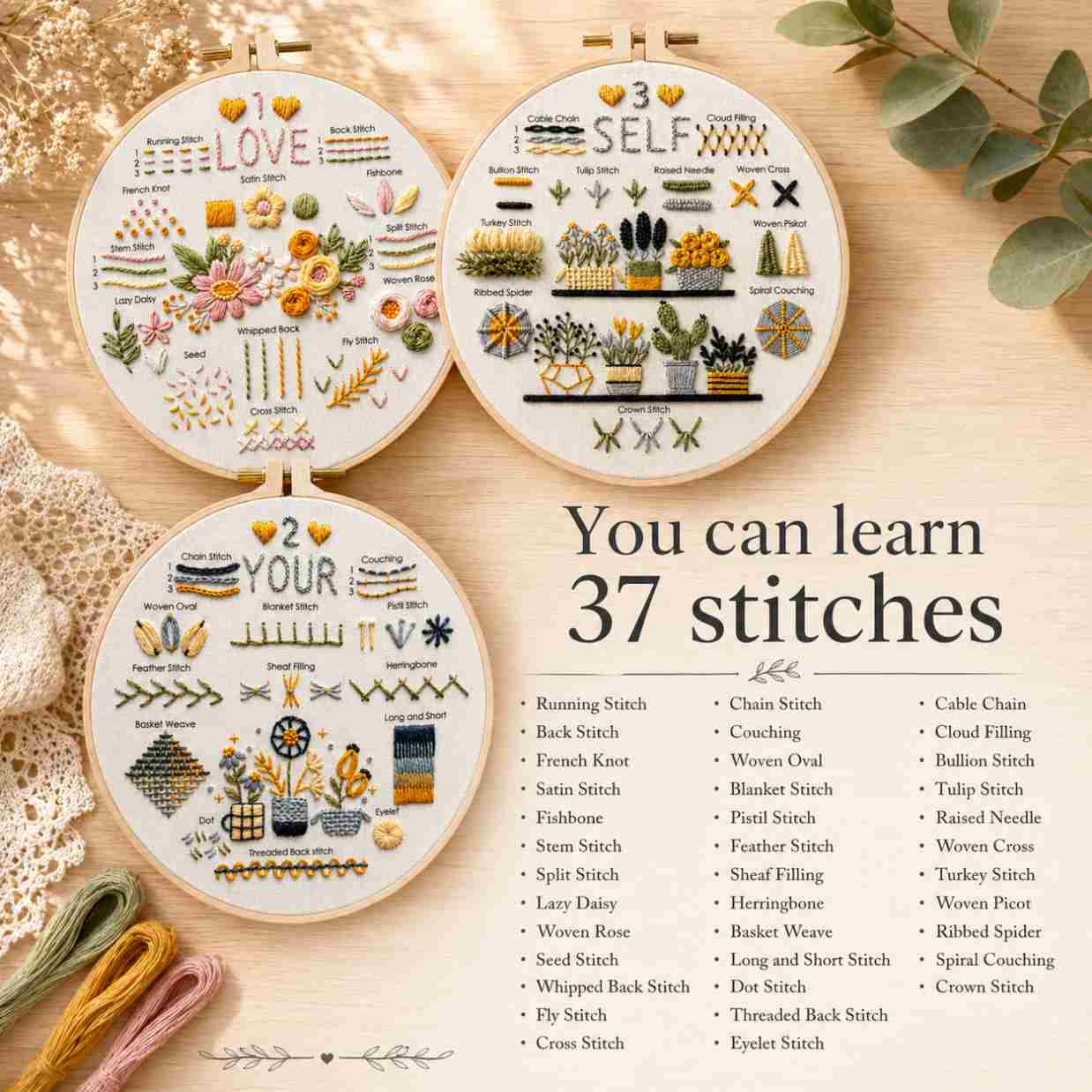CraftHoop “Love Yourself” Beginner Embroidery Kit