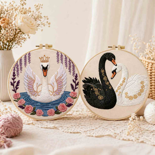 CraftHoop Swan Harmony Embroidery Kit