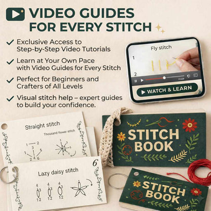 CraftHoop Stitch Book & Practice Set (15 or 30 Stitches)