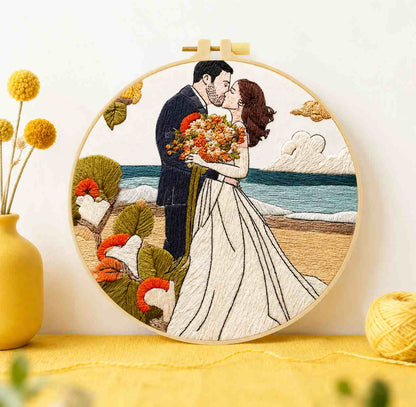 CraftHoop Wedding Love Story Embroidery Kit