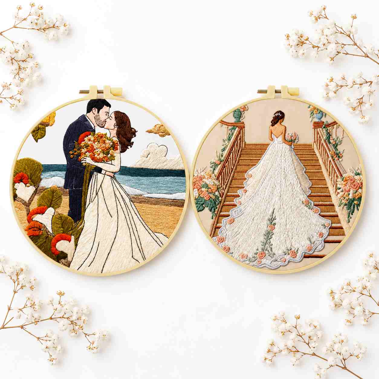 CraftHoop Wedding Love Story Embroidery Kit