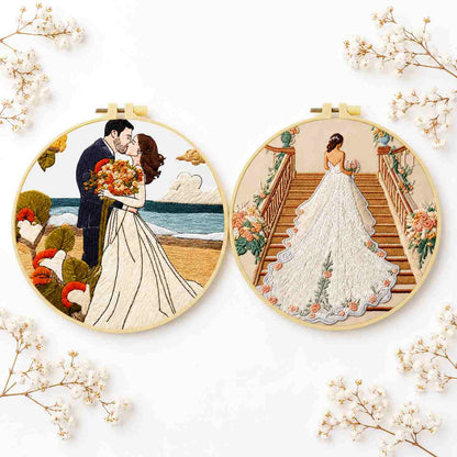 CraftHoop Wedding Love Story Embroidery Kit