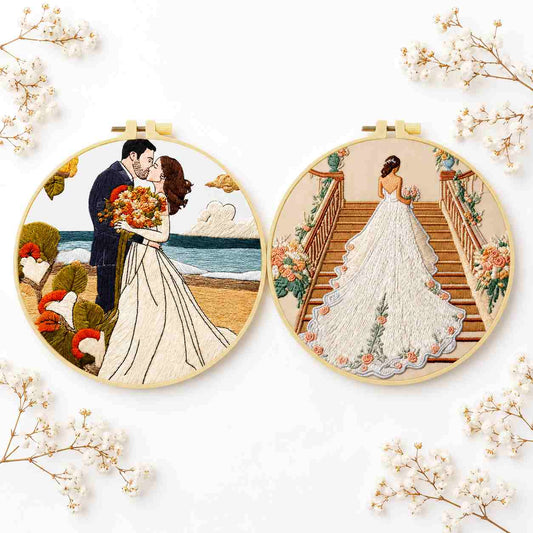 CraftHoop Wedding Love Story Embroidery Kit
