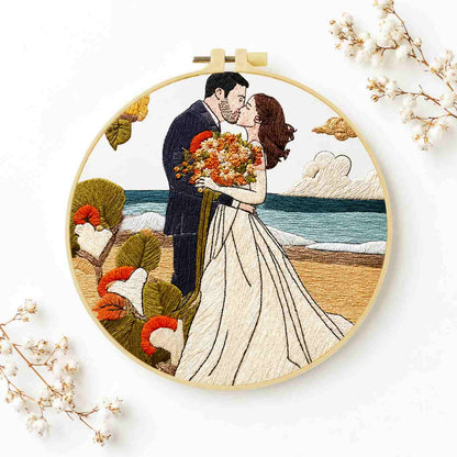 CraftHoop Wedding Love Story Embroidery Kit