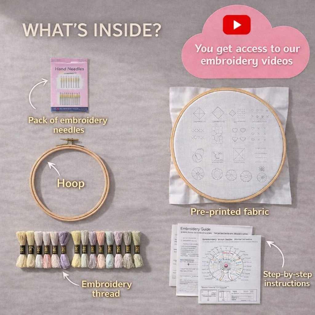 CraftHoop Fancy Flamingo Embroidery Kit