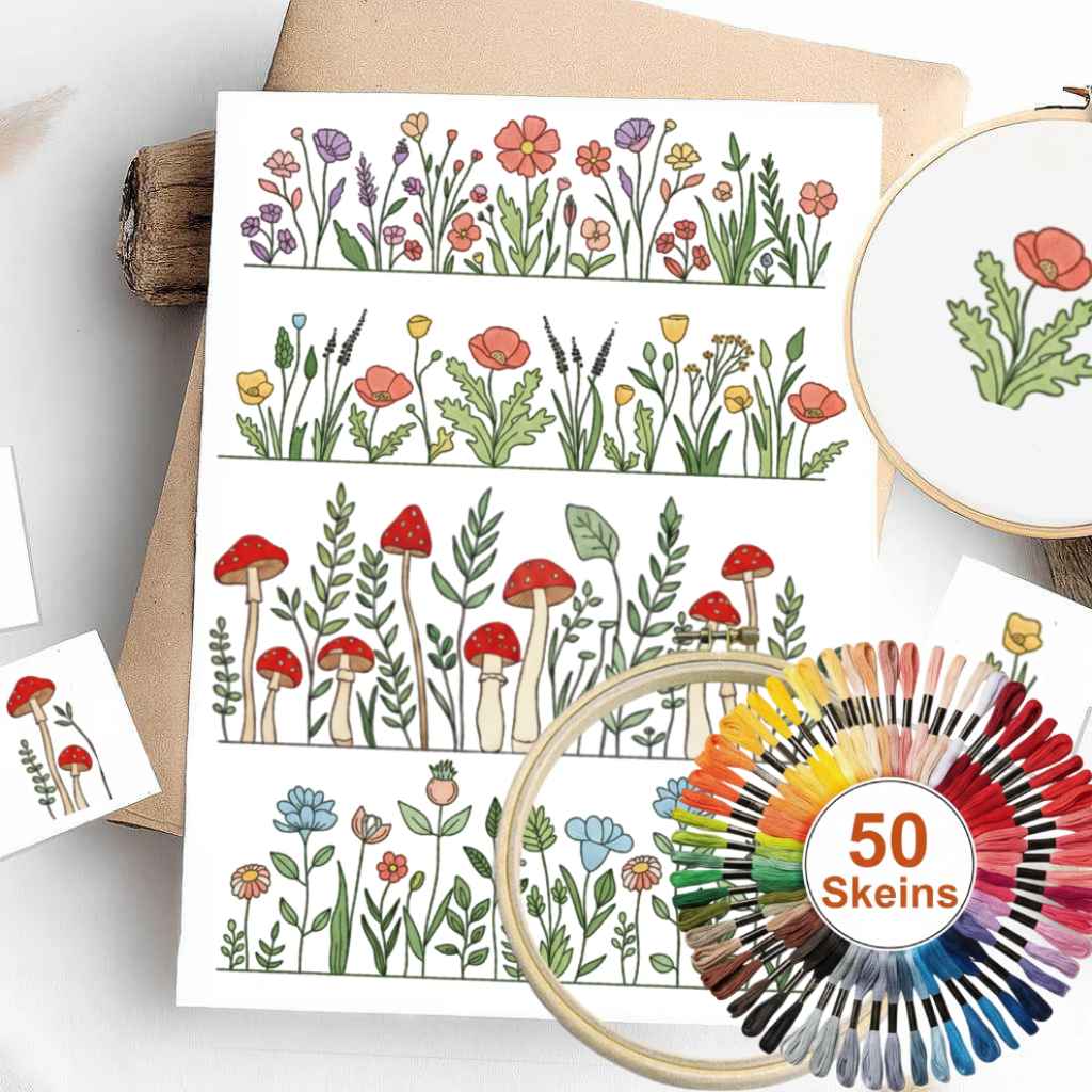 Colorful Stick & Stitch Patterns – Water-Soluble Transfers