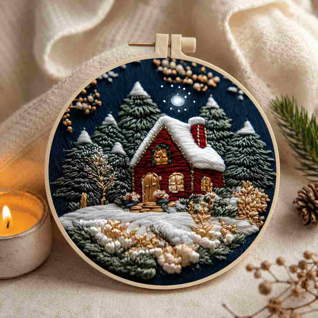 CraftHoop Winter Snowland Embroidery Kit